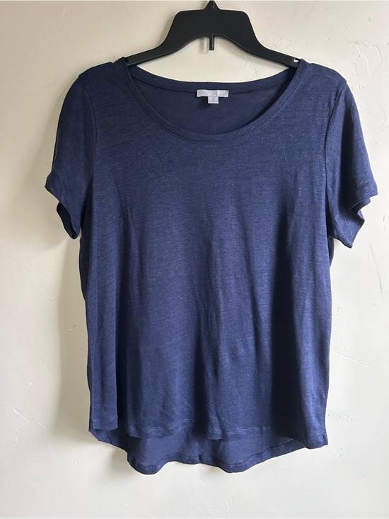 Pure Collection Tops - ▶️ Pure Collection 100% Linen Tee Shirt Womens US 12 Navy Blue Minimalist